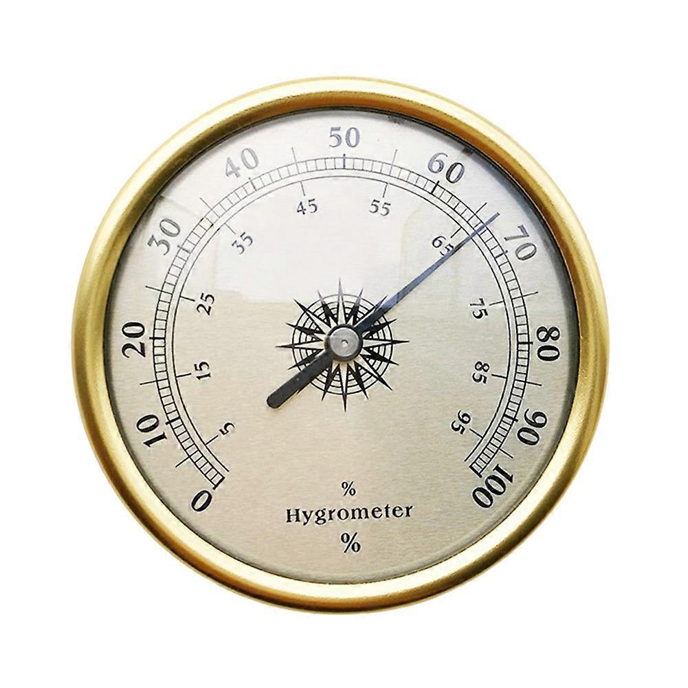 Mini Round Gold Hygrometer Mini Mechanical High Precision Humidity Temperature Meter Guage