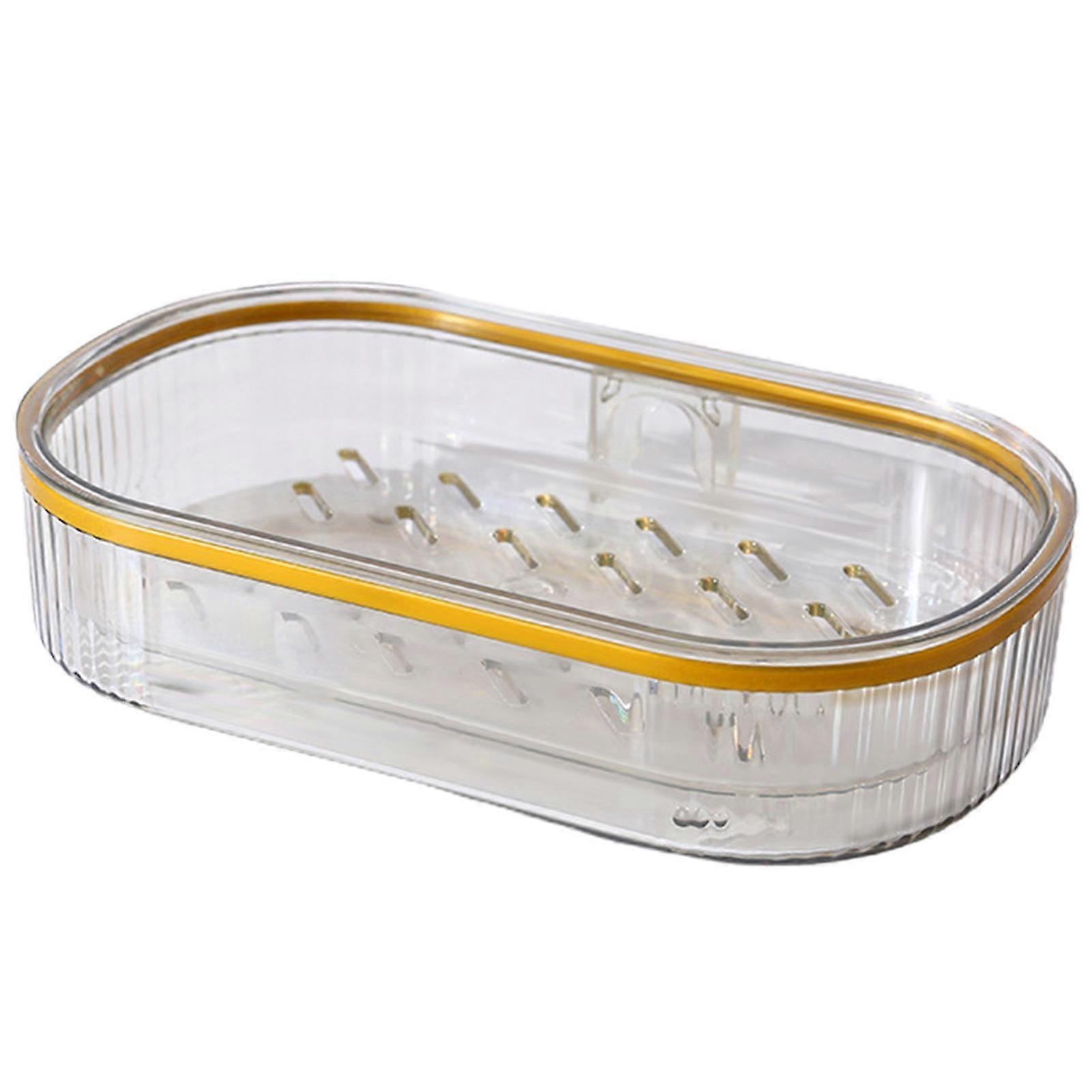 Self Draining Soaps Dishes with Drip Tray Dual Layer Removable Soaps Container