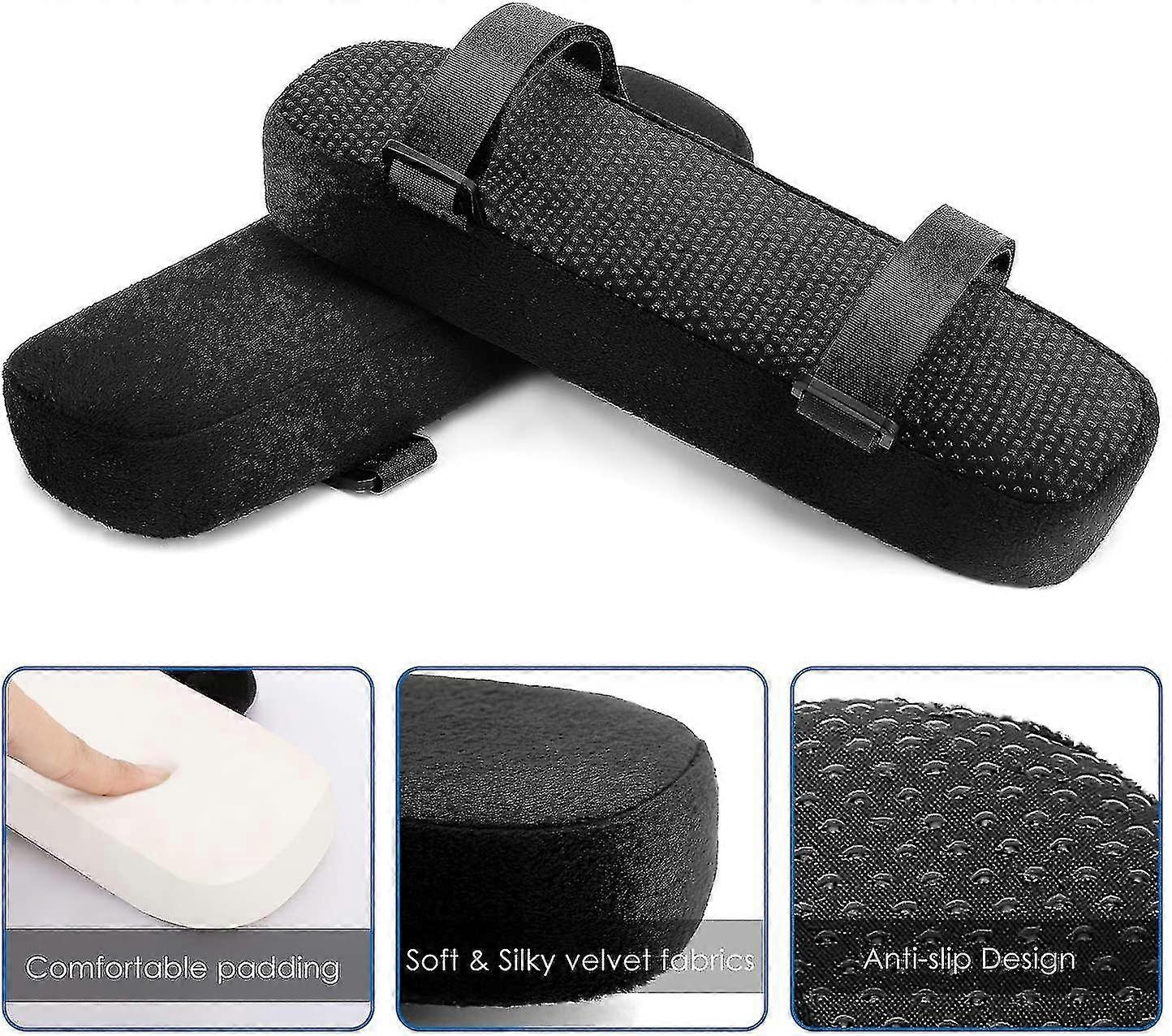 Chair Armrest Cushion,2 Piece Foam Soft Elbow Pillow Cushion-black