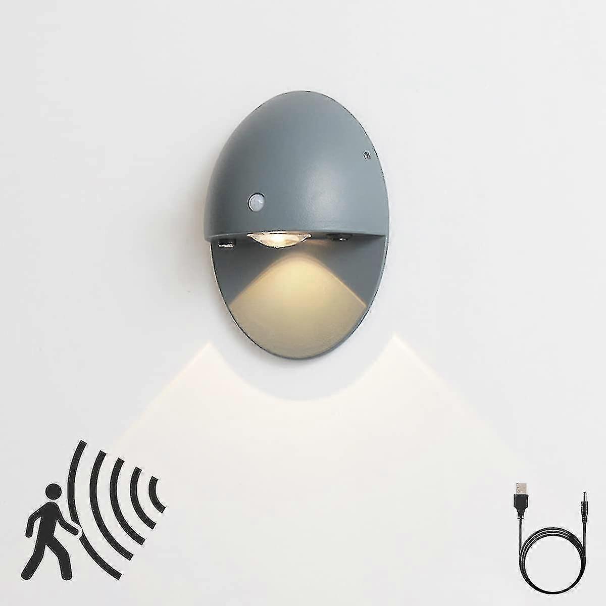 2023 New Led Battery-powered Wall Lamp, Indoor Usb Rechargeable Wall Lamp With Motion Detector, Switch And Sensor, Aluminum Magnetic Wall Lamp Battery