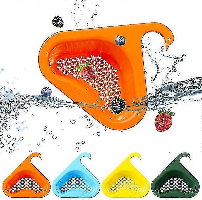 Drain Basket,multi-functional Hanging Filtering Draining Rack,sink Strainer Basket Triangular,drain Basket Storage Rack For Vegetables/fruits Kitchen