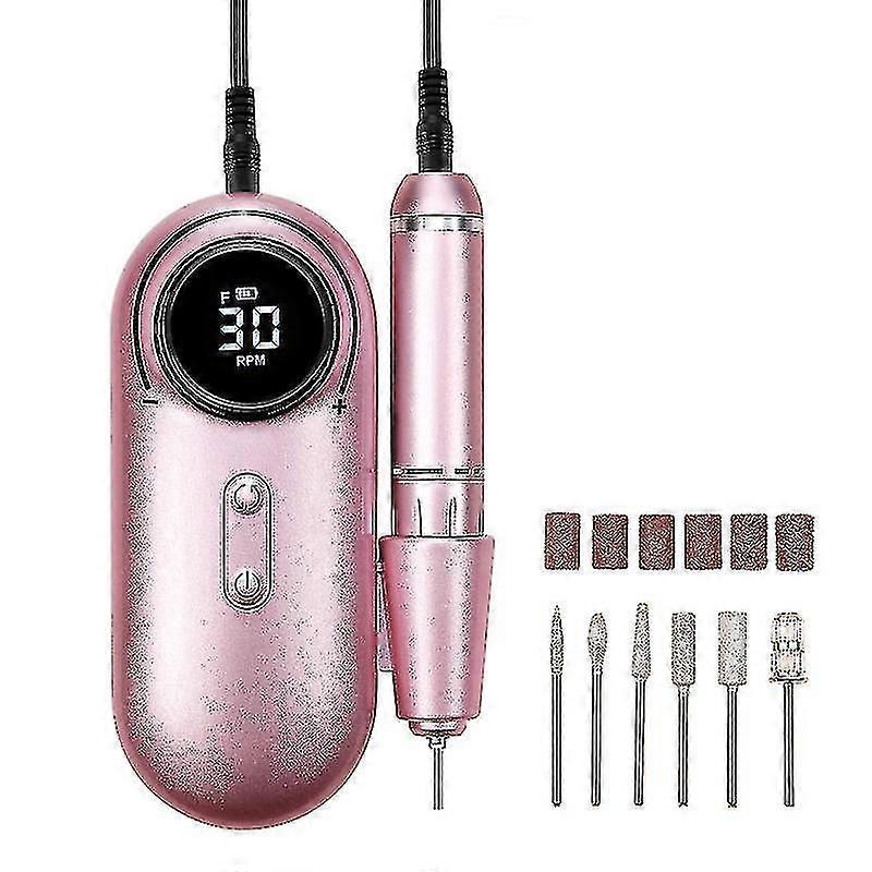 Electric Nail Drill Polish Kit Nail Drill Machine Kit 30000rpm Nail Drill Pen Nail File Manicure Pedicure Tool 6 Drill Bits Sanding Bands For Home Sal