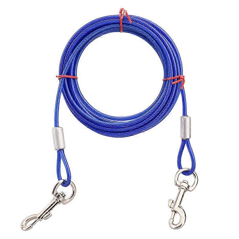 Dog Tether, Dog Tie Cable, Pet Tie Cable, Pet Lead for Small/Medium Size (10m, Blue)