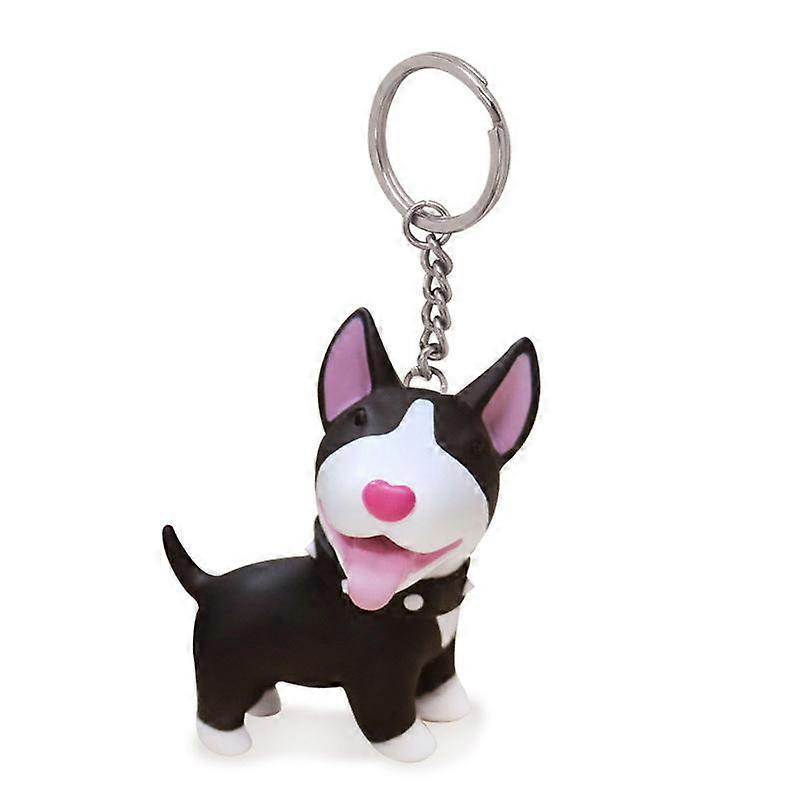 Corgi dog key ring gift puppy car key chain pendant women's bag puppy pendant (Dolly/Black)