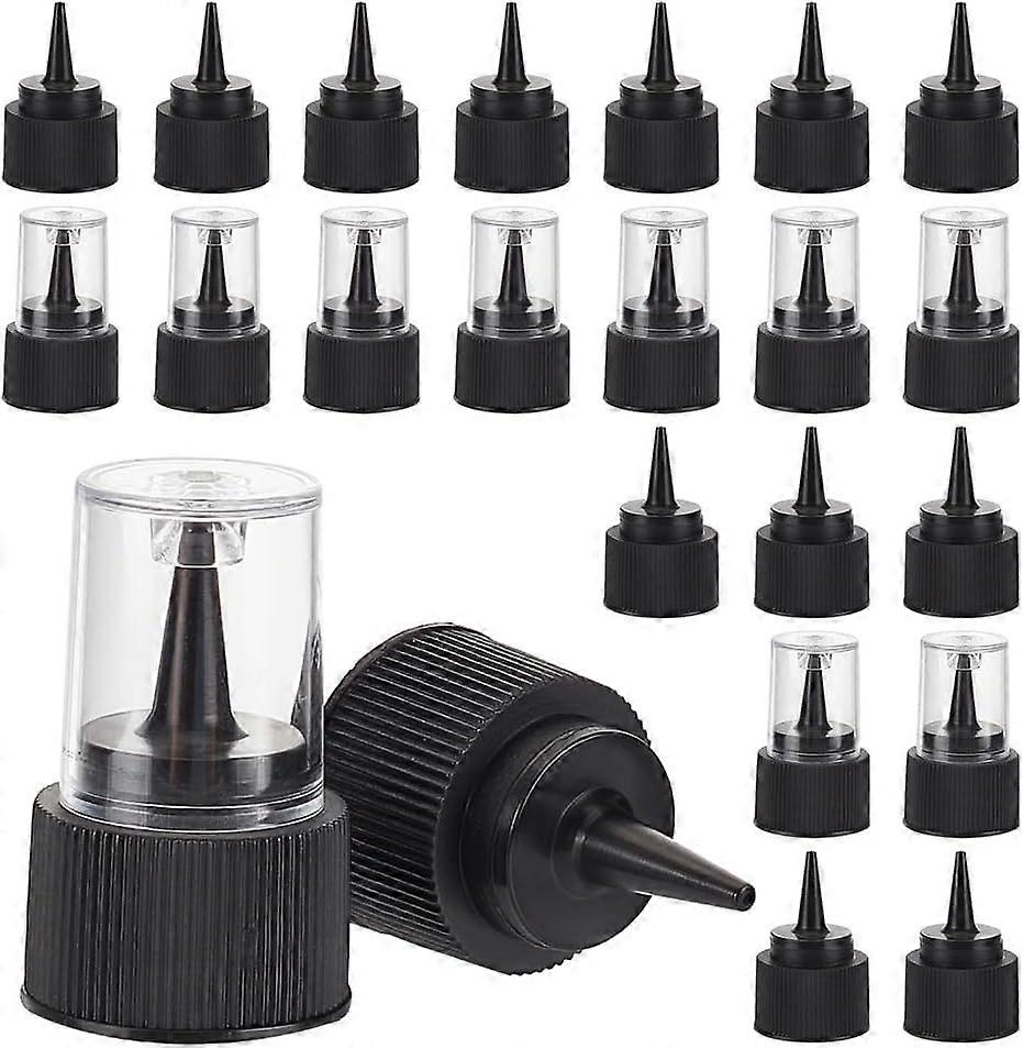 30 Pcs Squeeze Bottle Caps 24/410 Twist Top Caps Black Squeeze Dispenser Lids Replacement Caps for Squeeze Bottles Glue Bottles Watercolors bottles DI