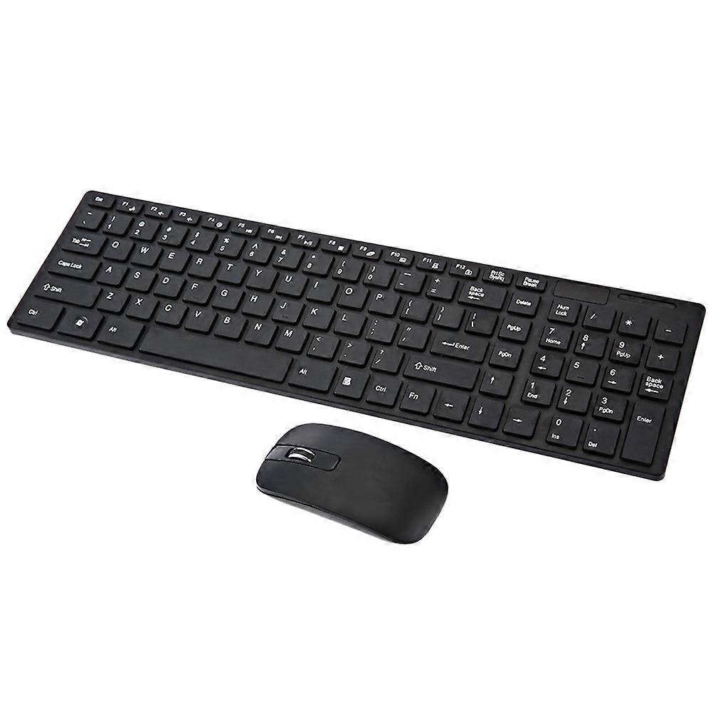 2.4G Home Keyboard Wireless Keyboard Ultra-thin Office Keyboard with Mouse (Black, with Keyboard Cover, Without Battery)
