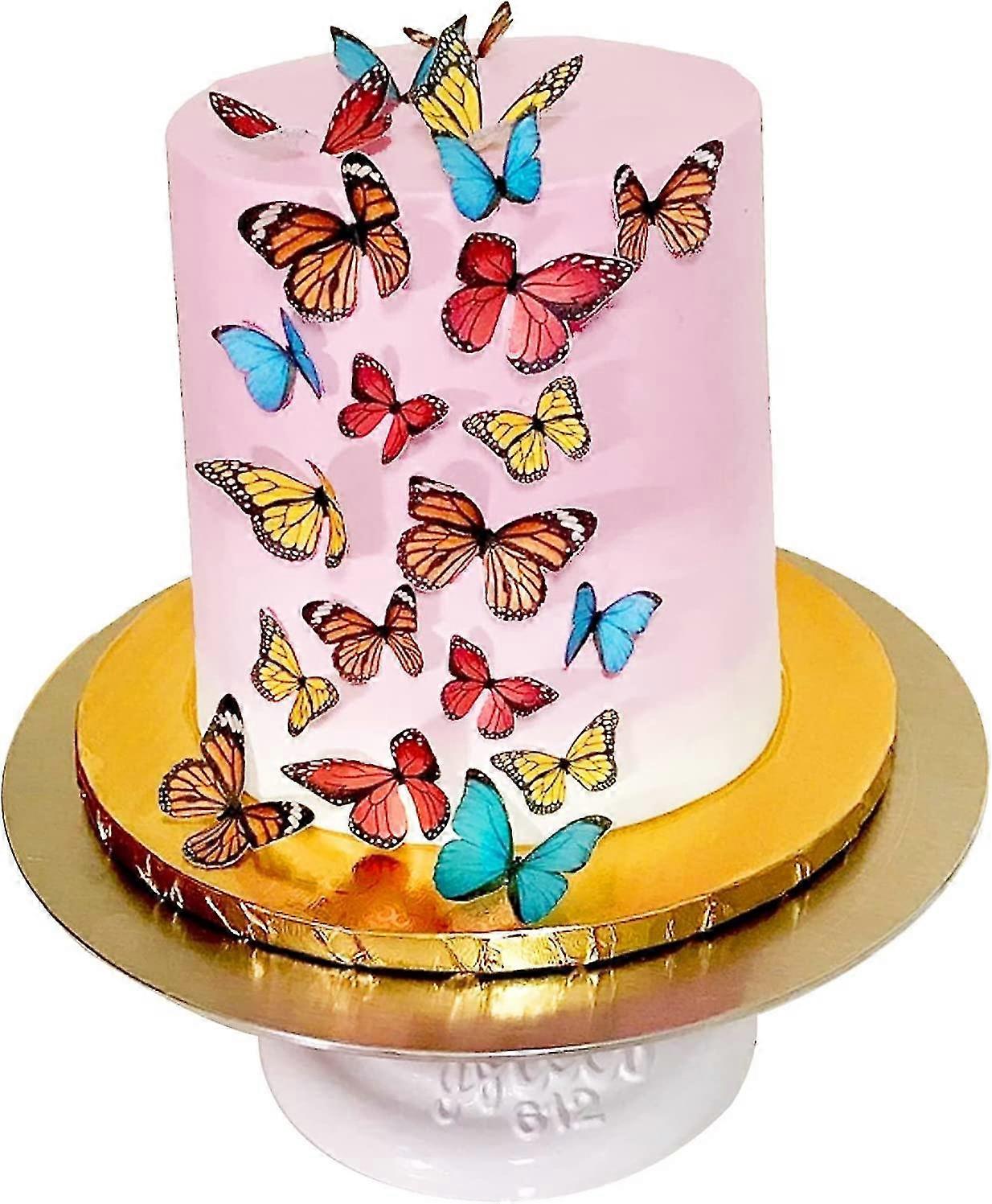 34pcs Borboletas comestíveis pré-cortadas Papel wafer, easter Wedding Cake Cupcake