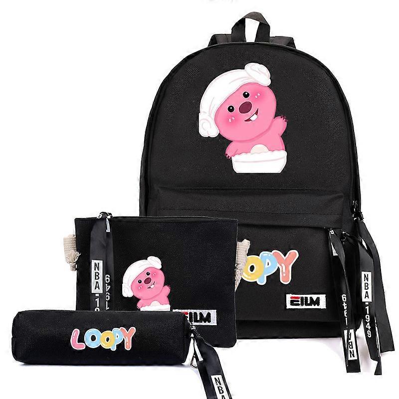 Loopy Little Beaver Ruby Tredelad skolväska för pojkar och flickor