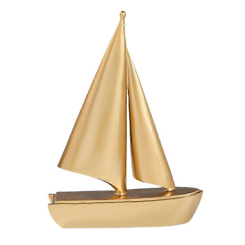 Polished Miniature Sculpture Lucky Compact Decorative Sailing Ship Resin Sculpture Household Supplies JIKAIX
