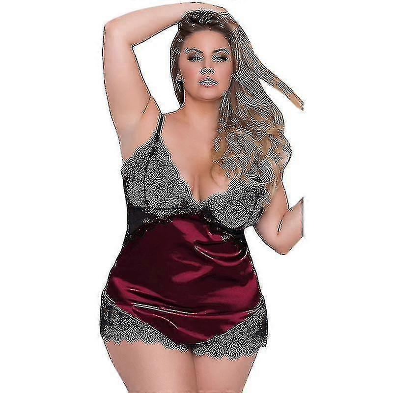 סאטן לילה נשים סקסי הלבשה תחתונה תחתונים בייבידול שמלה שמלה בתוספת גודל