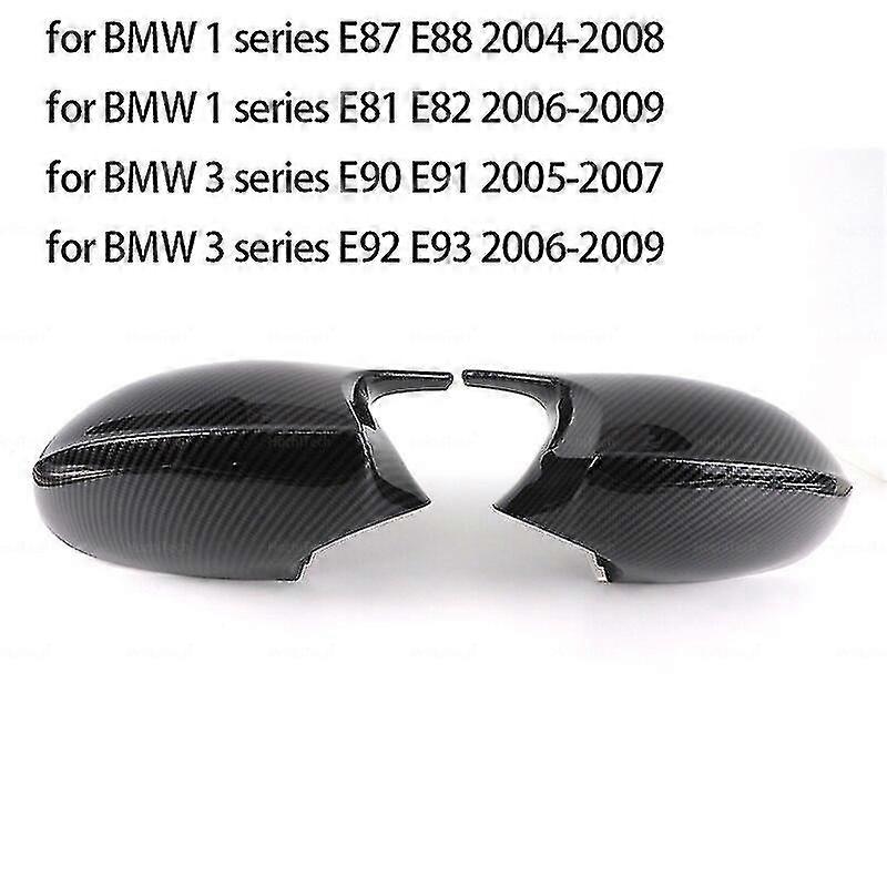 1pair For Bmw 1 3 Series E87 E81 E82 E90 E91 E92 E93 Rear View Side Case Trim Abs Carbon Fiber Style Car Rearview Mirror Cover