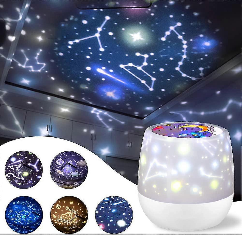 Star Night Light Universe Projector Lamp For Kids With 6 Sets Of Projector Film