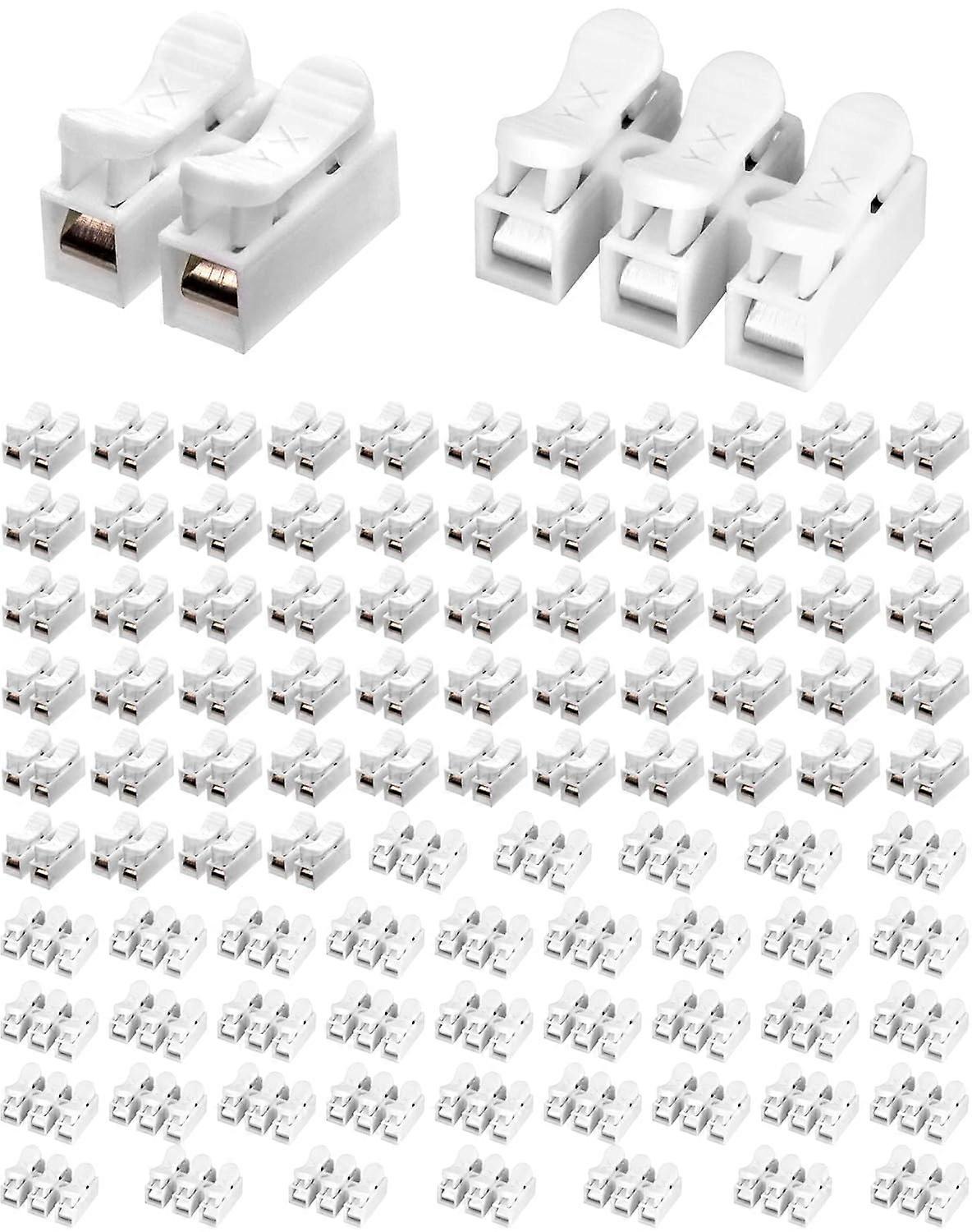 100 Pcs Spring Wire Connectors, CH2 CH3 Electrical Connector Blocks for Electrical Cables (60Pcs CH2 + 40Pcs CH3)