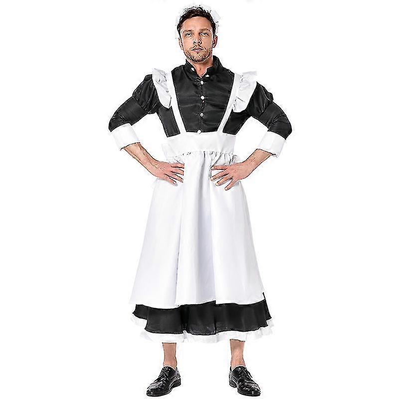 Male french maid apron dress mens halloween party role play fancy costume outfit ebay
