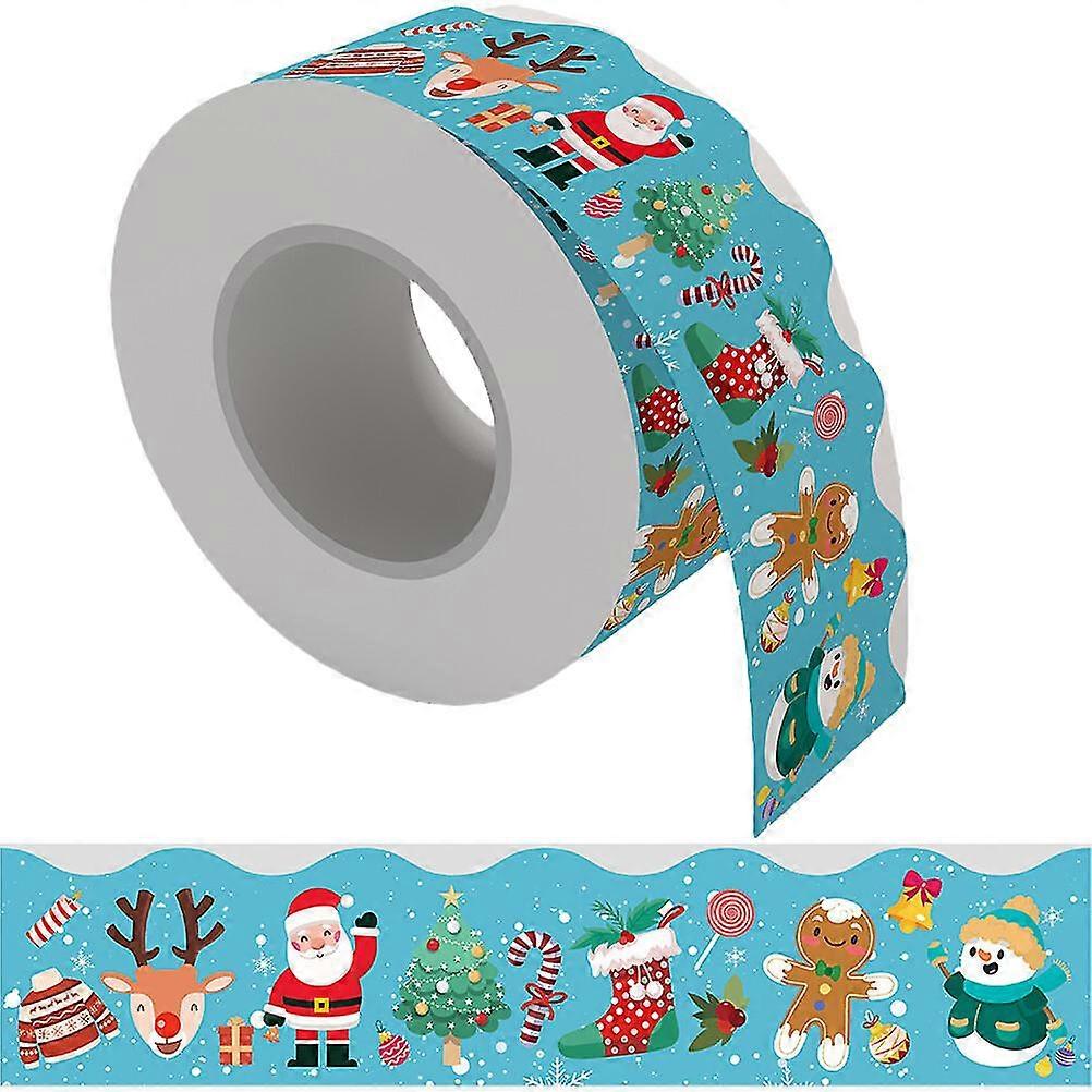 1 Roll Of Christmas Bulletin Board Border Wear-resistant Border Sticker Decorative Border Trim