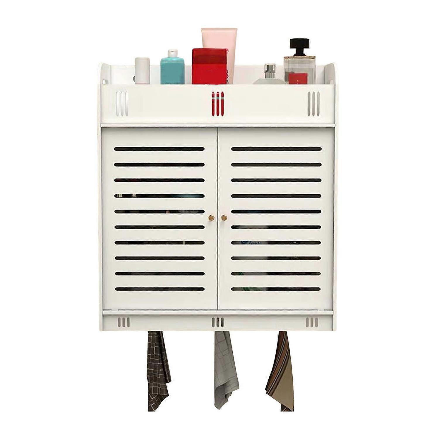 Kitchen Wall Cabinet Large Capacity Multiple Compartments Simple Installation Toilet Storage Cabinet