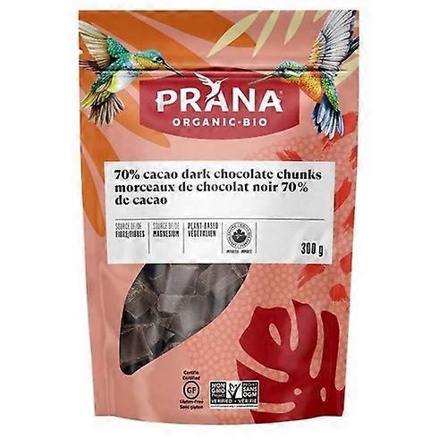 Prana Organic Dark: 70% Cacao Chocolate Chunks, 300 Grams X 6