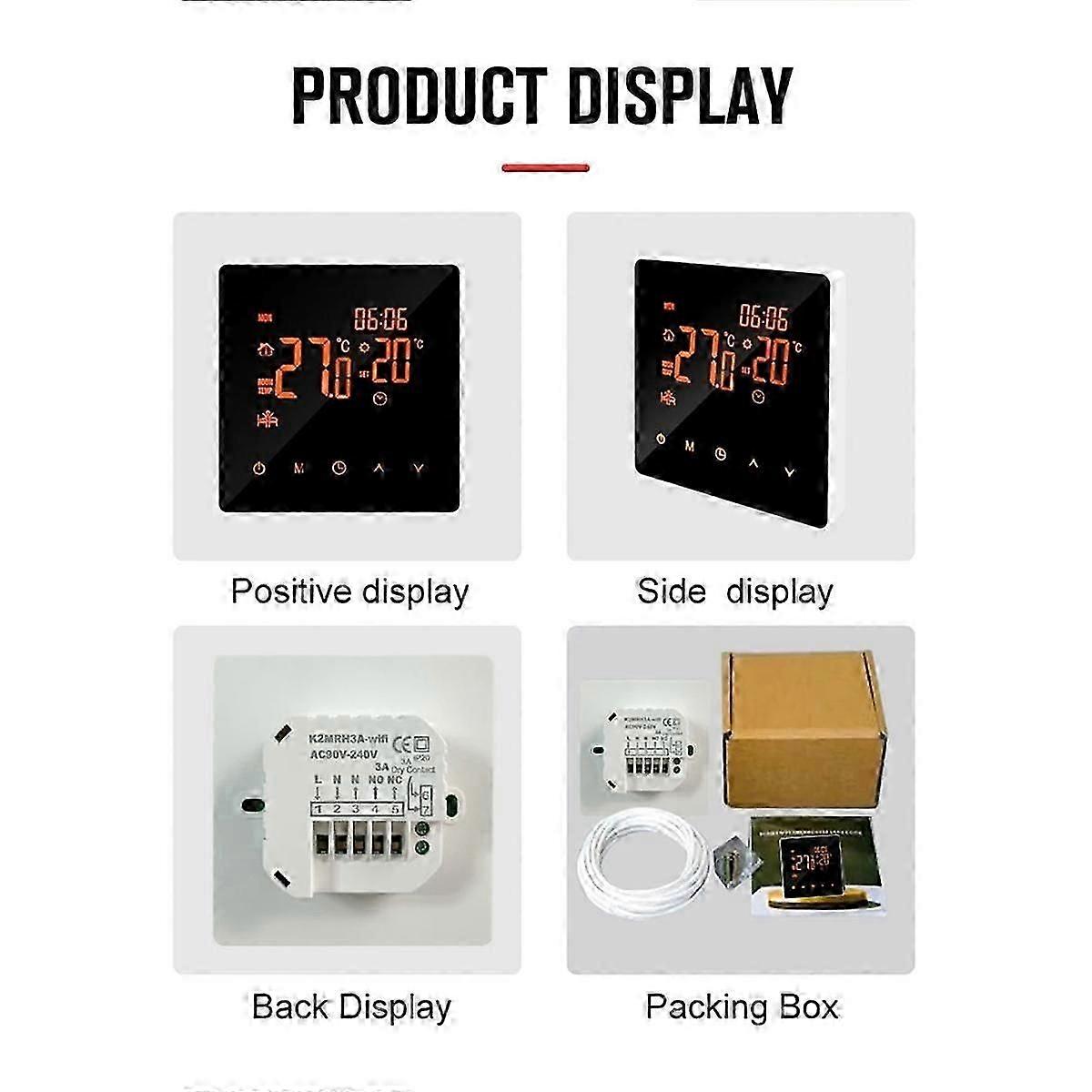 Tuya Wifi Wireless Thermostat Touch Screen Temperature Controller Water/electric Floor Heating Gas