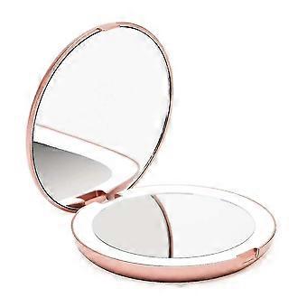 Pocket Illuminated Mirror, 1x / 10x Magnifying - Led Handheld Makeup Mirror With Natural-Yvan