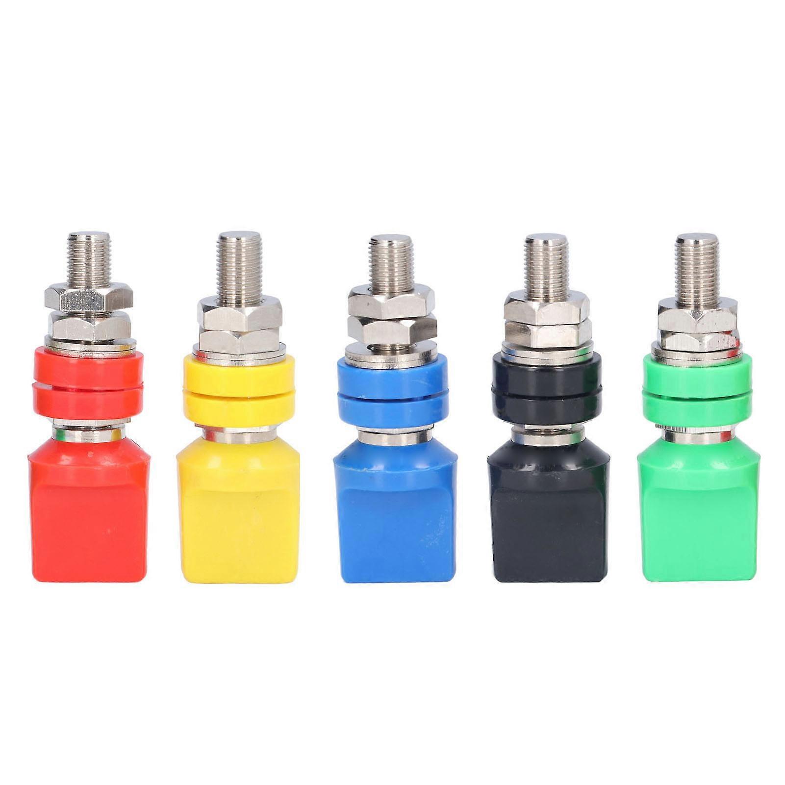 5Pcs Binding Post Terminal Connector ABS Silver Alloy High Current Junction Posts Jacks Connectors