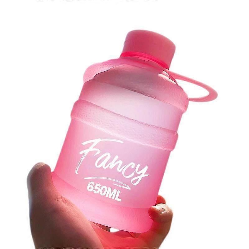Mini Kleiner reiner Eimerbecher Kunststoff Wasserbecher Fancy [Frosted Pink] 650ml Einzelbecher + Lanyard