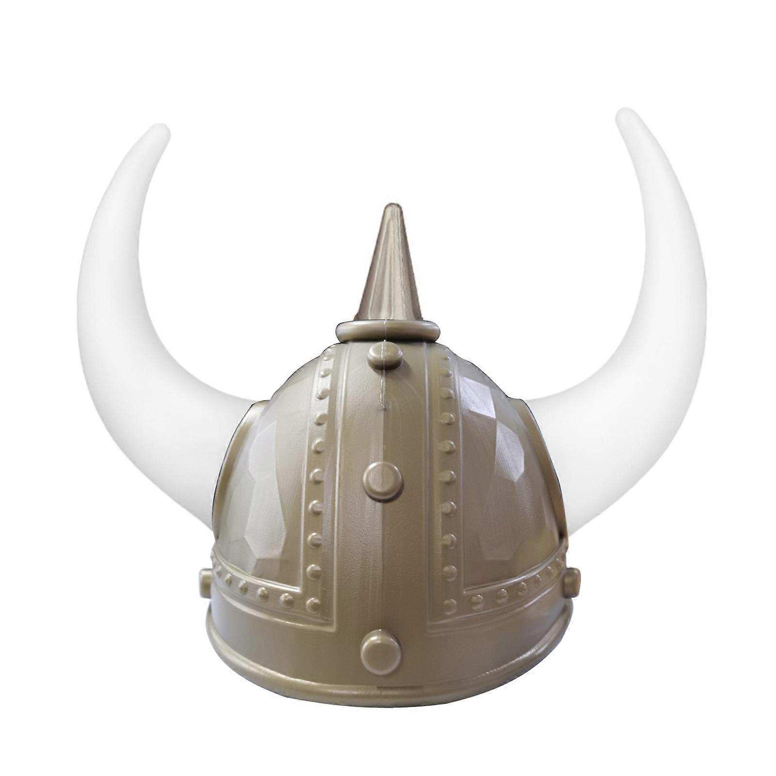 MedievalWarrior Helmet Hat for Adult Theme Parties VikingHelmet with Horn for Stage Performances Parties Props Roleplay C8