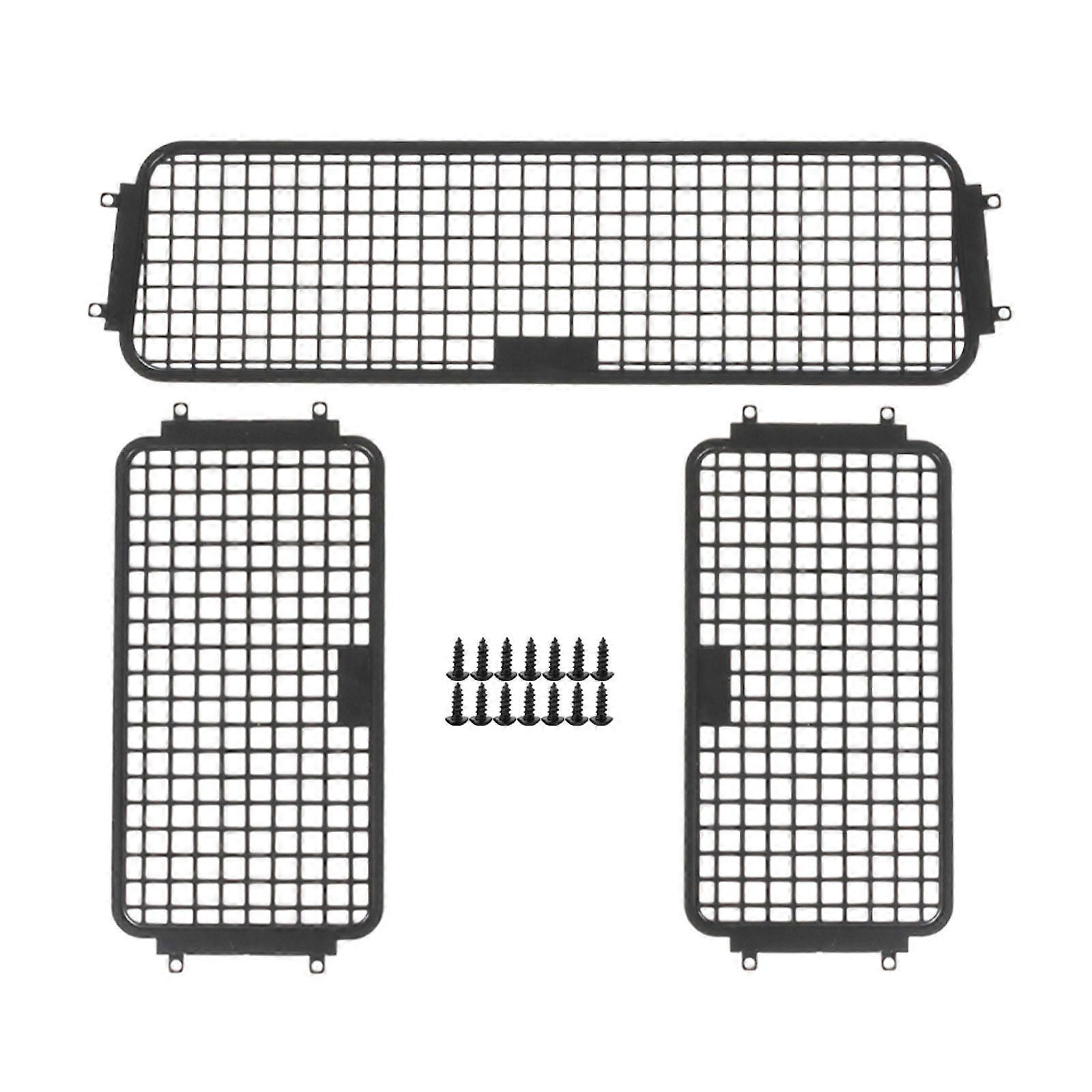 Metal Window Mesh RC Accessory RC Car Window Mesh Stainless Steel for 1/10 RC Car Wear‑resistant Easy to Install Black