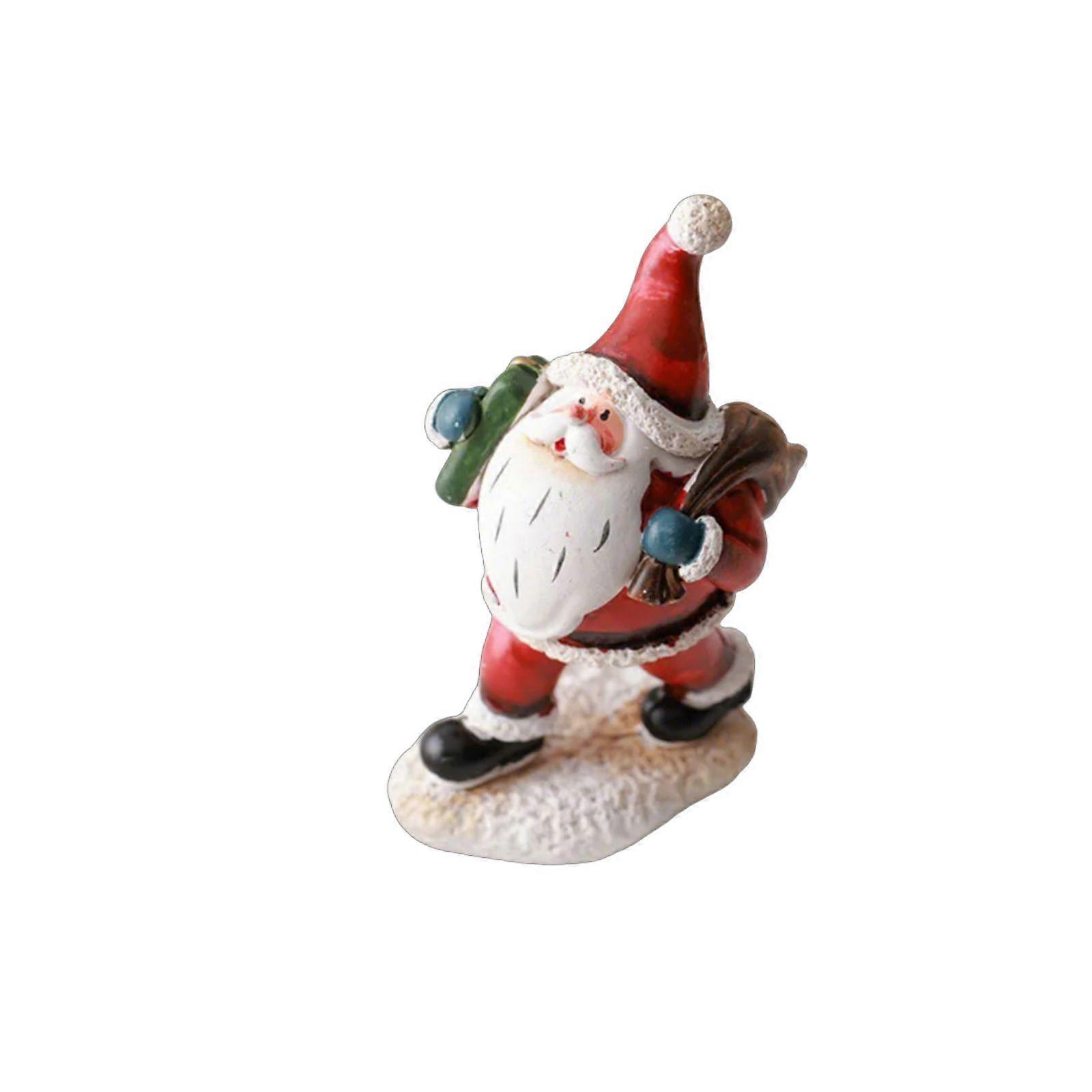 Christmas Theme Resin Ornament Snowman Santa Figurines for Home and Offices Decoration Christmas Ornament