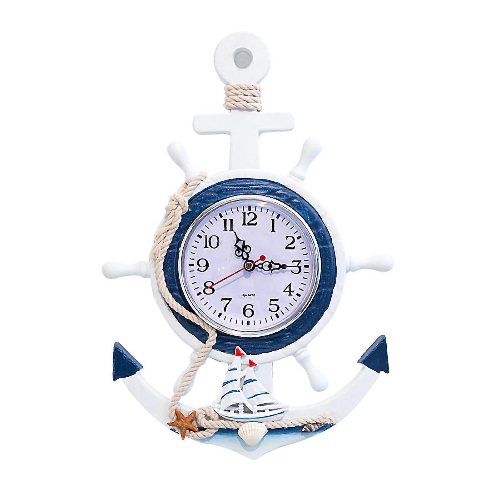 Wall Clock, Ship Modeling Marine Style, Decorative Clock for Bedroom