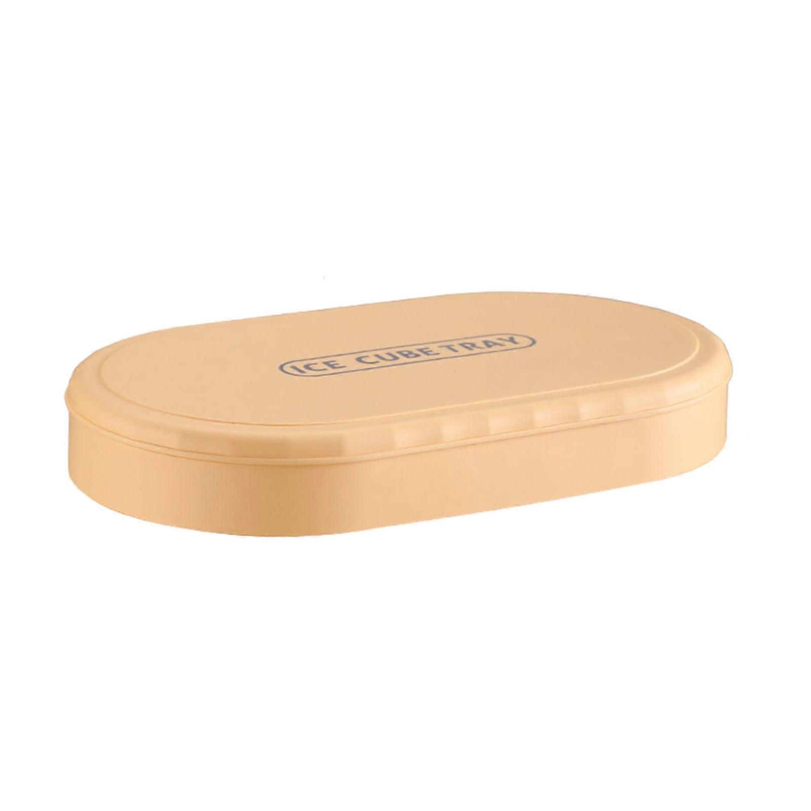 Easy Release Ice Cube Molds with Lid Ice Cube Molds Comes with Ice Container Food Grade Plastic Easy to Use Clean Gift Yellow