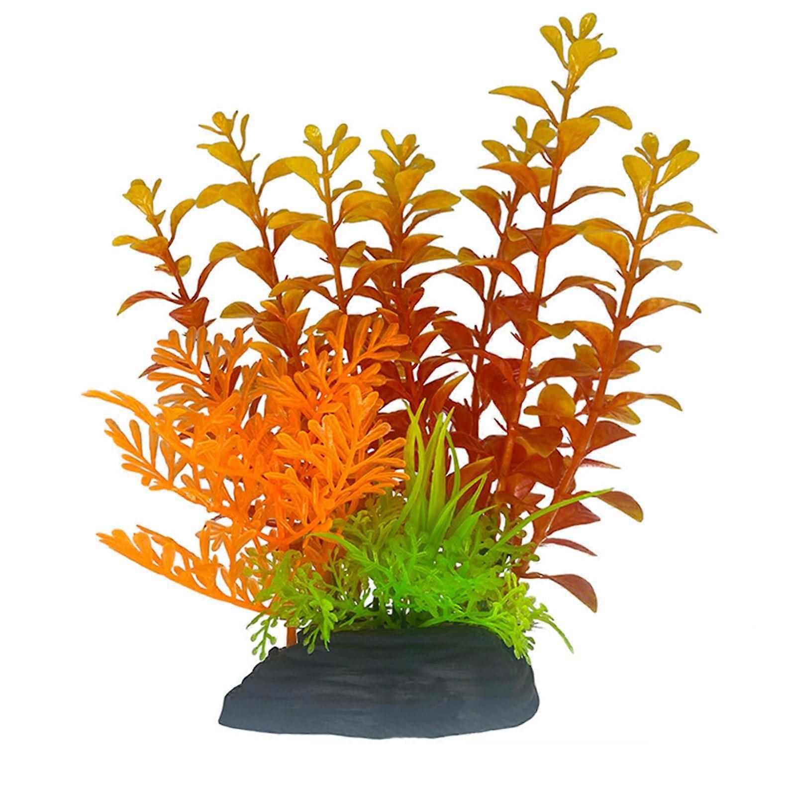Artificial Fish Tank Plants - 2 PCS Realistic Orange Soft Betta Aquarium Decorations for Landscaping and Compatibility