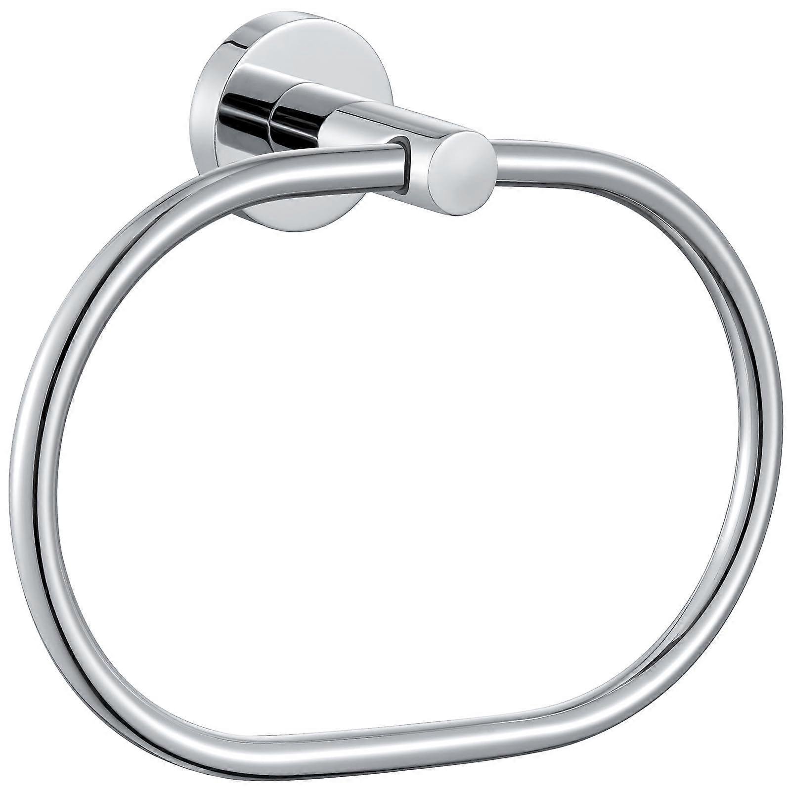 Stainless Steel Chrome Wall-Mounted Towel Ring for Bathroom