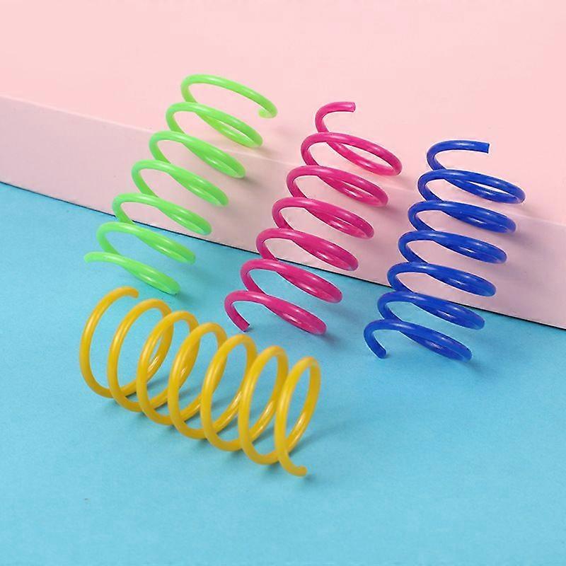 Cat Spiral Spring, 12 Pc Cat Creative Toy to Kill Time and Keep Fit Interactive cat Toy Durable Heavy Plastic Spring Colorful Springs Cat Toy for Swat
