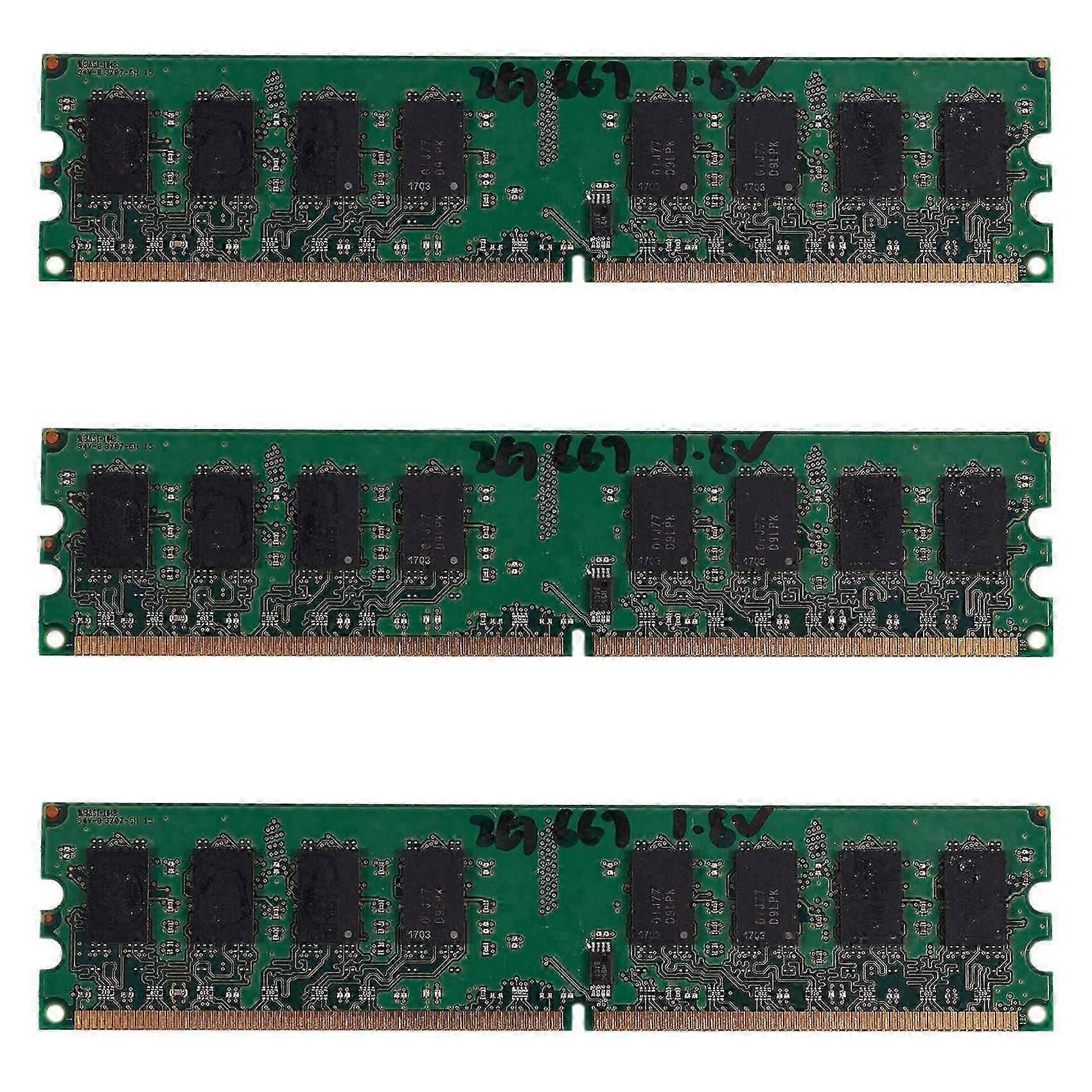 3X 2GB DDR2 PC2-5300 667MHz 240Pin 1.8V Desktop DIMM Memory RAM suitable for Intel, suitable for AMD(2GB/667)