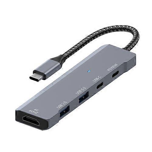ZRUXE HB-042 5 in 1 4K 60Hz HDMI, 2 x USB-C/Type C, 2 x USB Multi-function HUB Expander