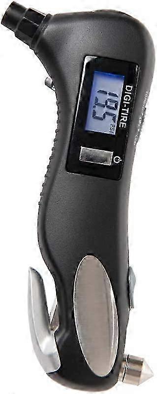 Safety Hammer, Digital Tire Pressure Gauge with LCD Display, Built - in Flashlight and Seatbelt Cutter, Ideal for Vehicle Emergencies