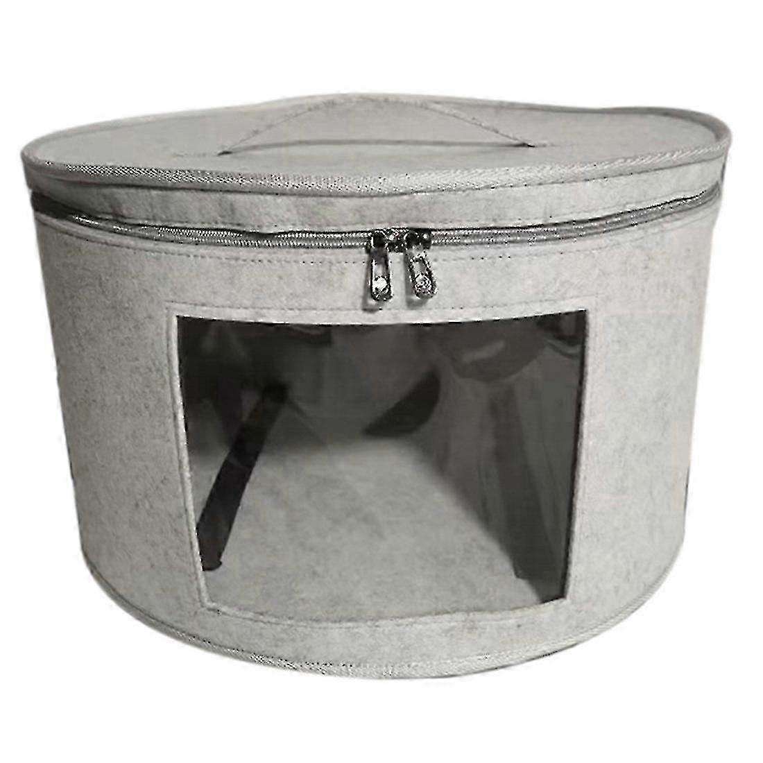 Hat Box Organizer Round Travel Hat Boxes Foldable Hat Storage Bag With Dustproof Lid Large Hat Stor, Happy Hehe Ma