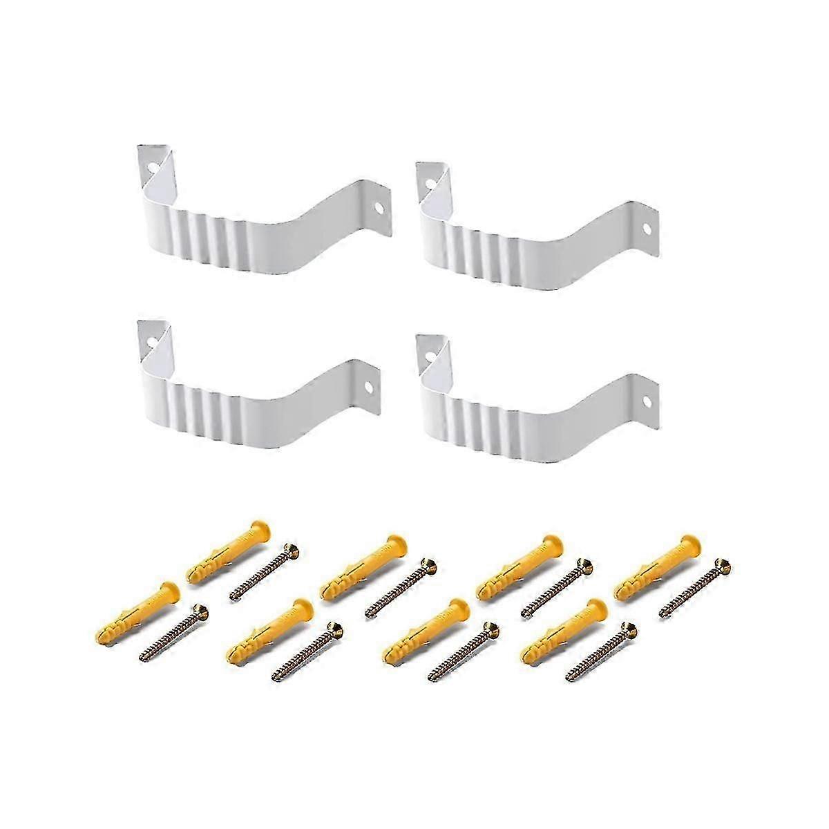 4Pcs Downspout Adapter Gutter Downspout Strap 2X3 Inch Downspout Leader Strap, white