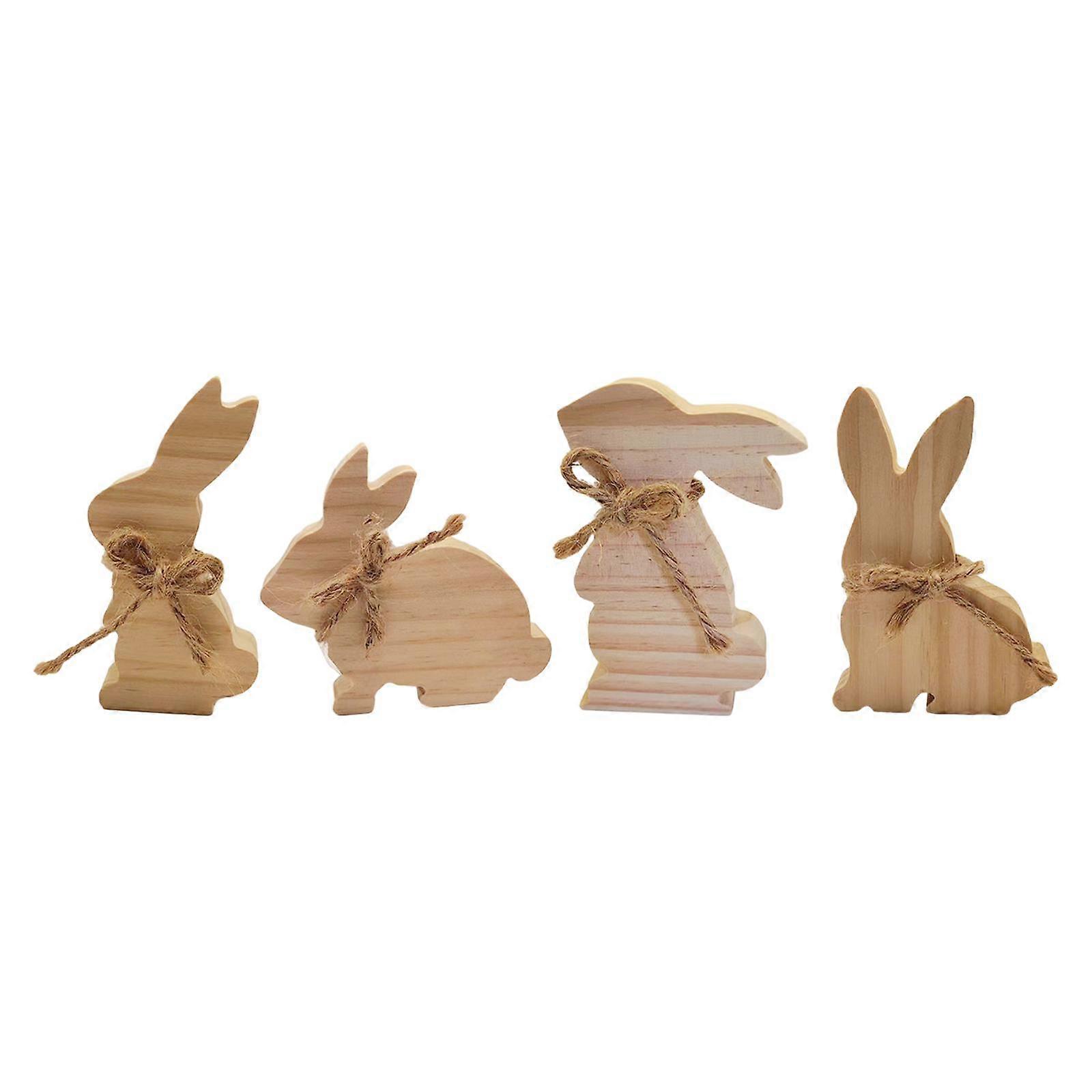 4Pcs Easter Wooden Bunny Easter Decorations for The Home for Easter Gifts