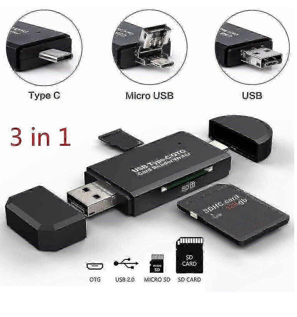 Type C Micro USB Memory Card Reader SD TF OTG Adapter For Mobile Laptop Computer