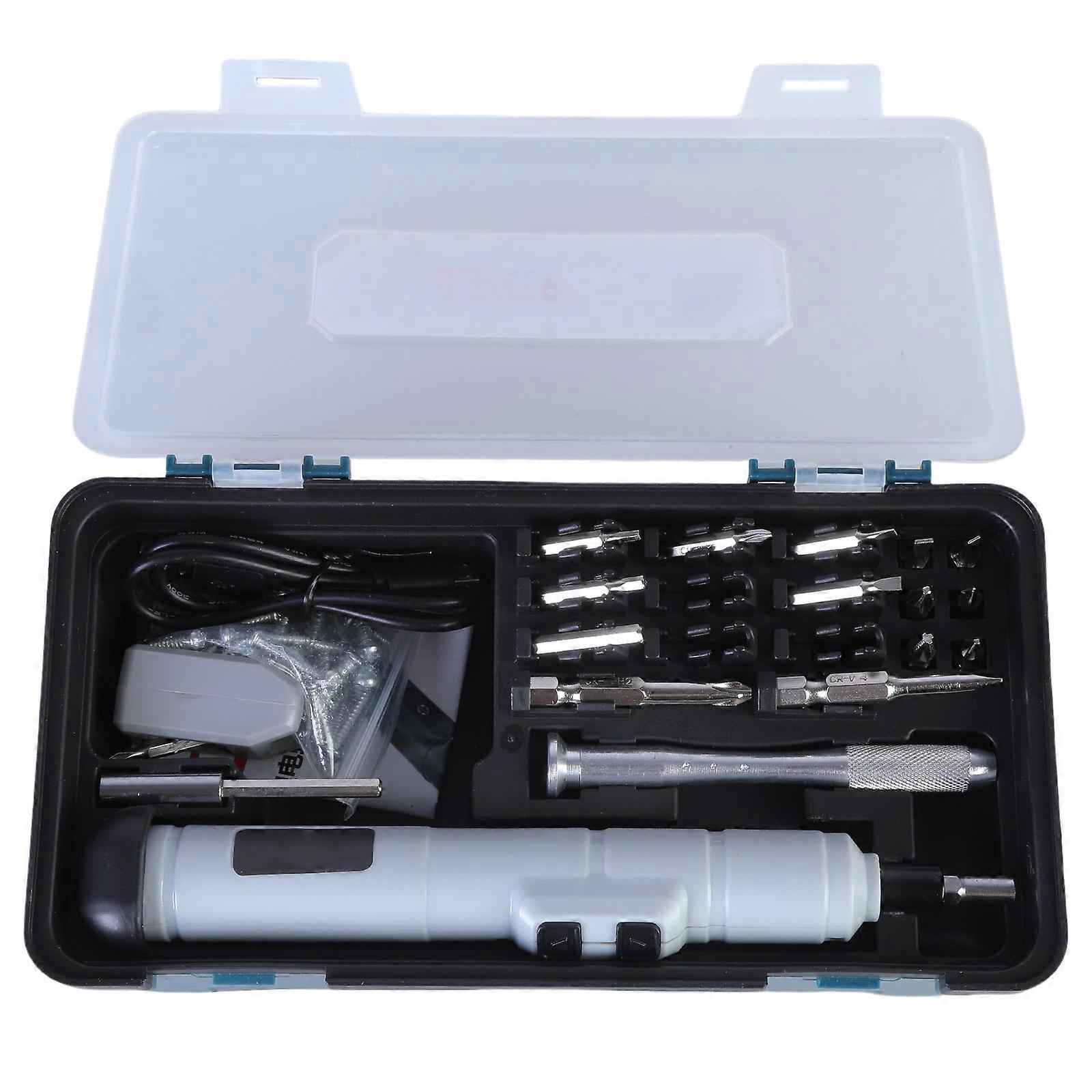 Cordless Electric Screwdriver Set with Interchangeable Bit Rechargeable Screwdriver for Electronic Gadgets