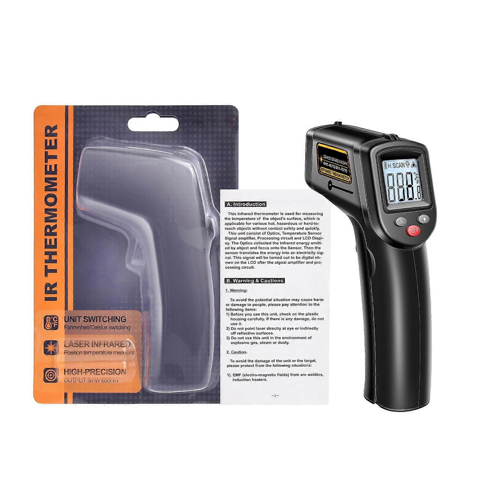 Simple Operation Temperature Reader Rapid Temperature Reading Tool Convenient Temp Measurement Device for Industrial Black