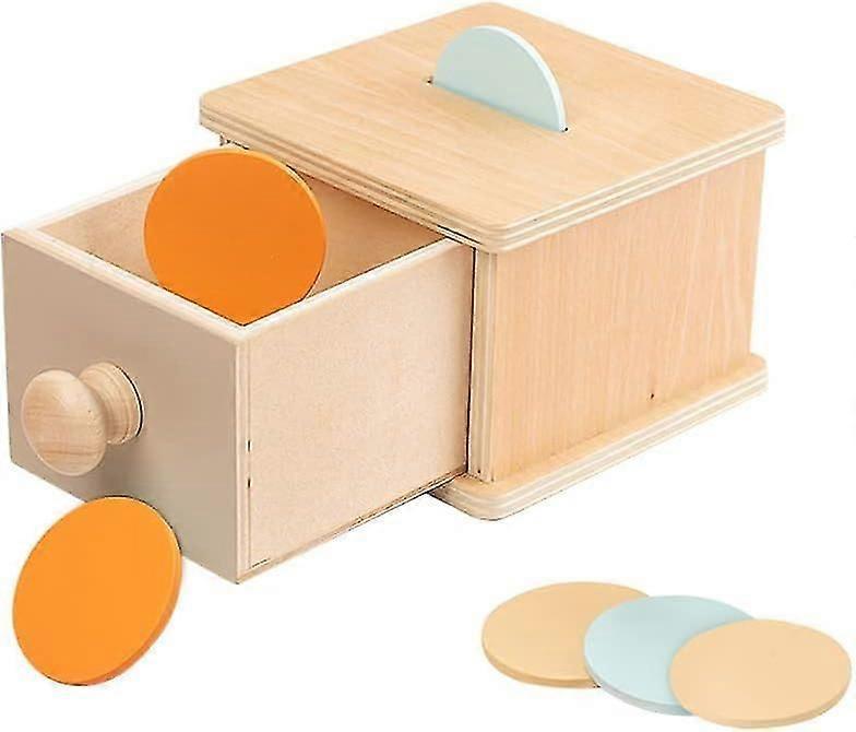 Toy From 1 Year Coin Box Wooden Toy Shape Sorting Object Permanence Box Toy Hand Eye Coordination Wooden Toy Educational Toy For Toddlers
