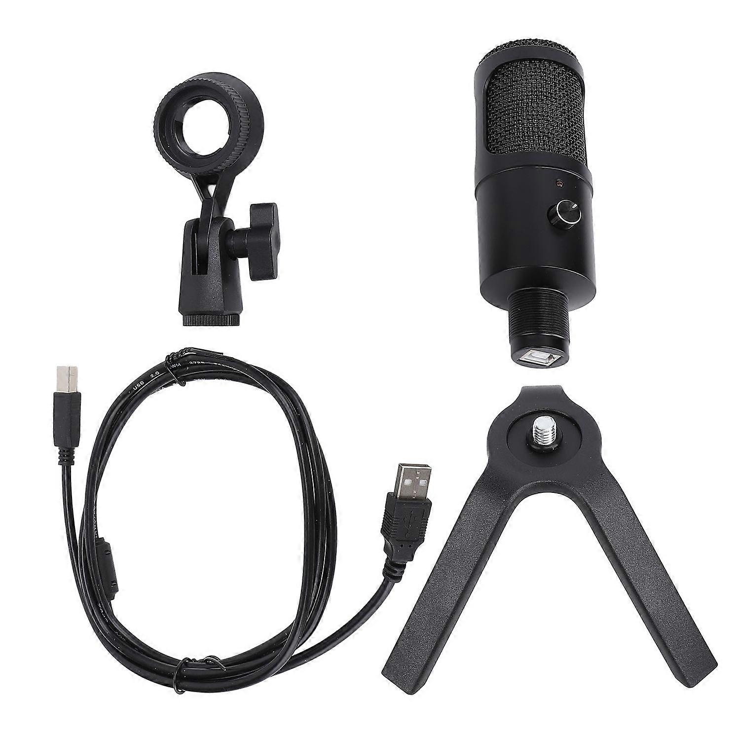 Gaming Microphone USB PC Mic for Podcasts Videos Streaming Condenser Mic with Quick Mute Shock Mount