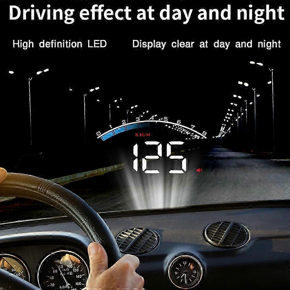 Universal M6S Car Head up Display ODB II Speedometer Tachometer Speed/Water Temperature/Voltage LED Head Up Display Projector Auto Truck SUV RV 3.5