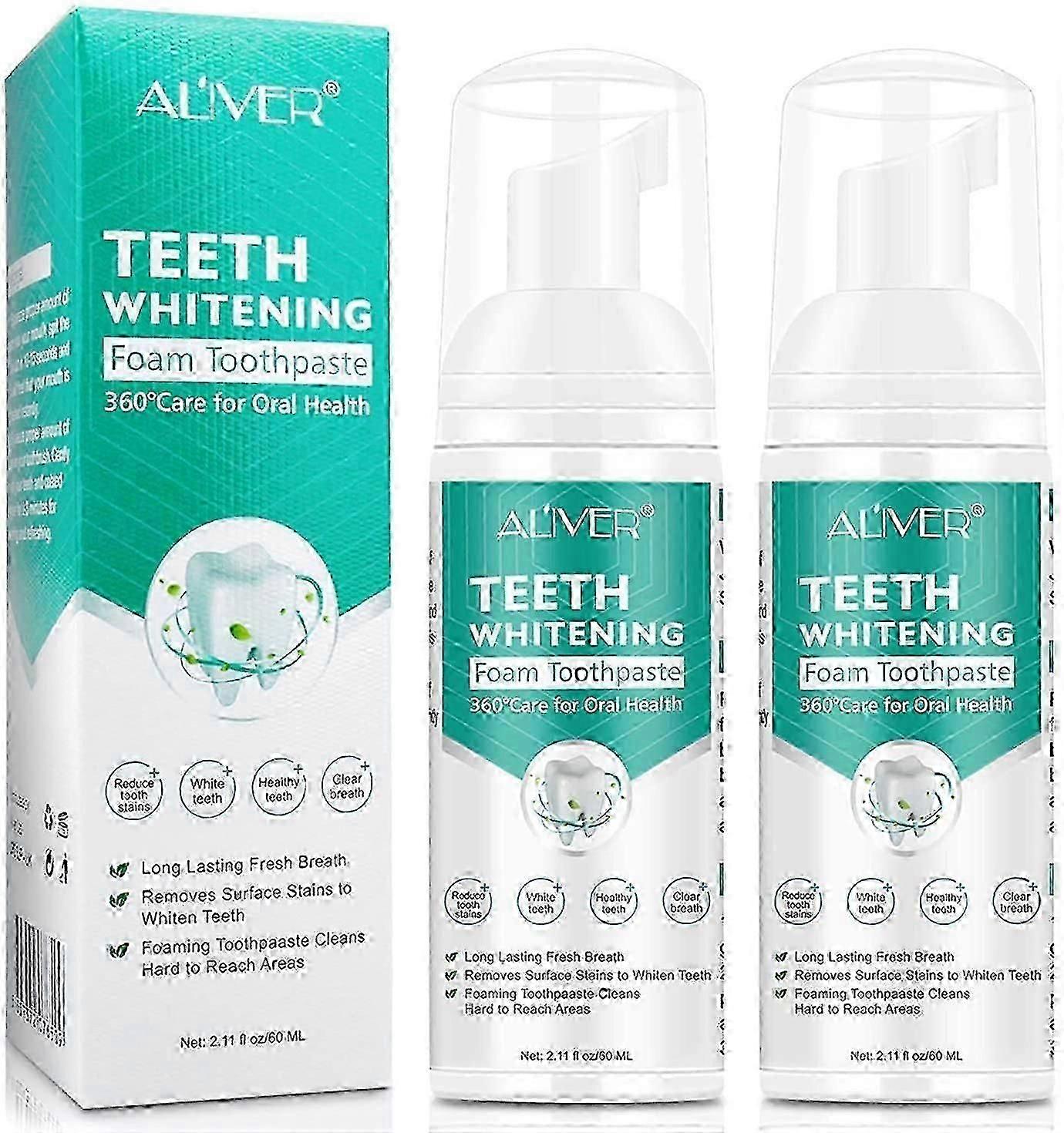 Whitening Toothpaste Foam, Baking Soda Toothpaste, Intensive Stain Removal Toothpaste, 360Care for Month