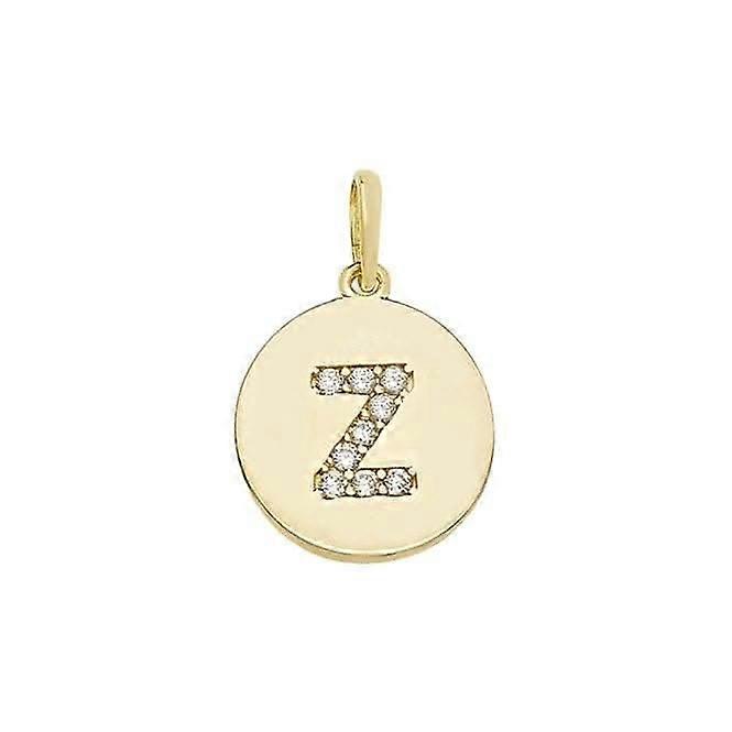 9ct Yellow Gold Round Zirconia Initial Pendant PN610/Z