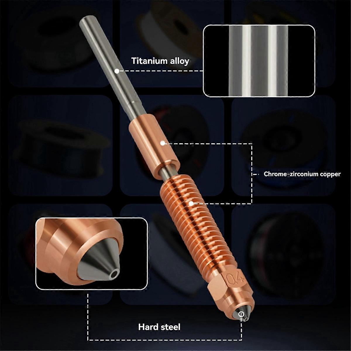 K1C Integrierte Chrom-Zirkonium-Kupfer-Düse 3D-Druckerzubehör für V3 K1C K1 Max