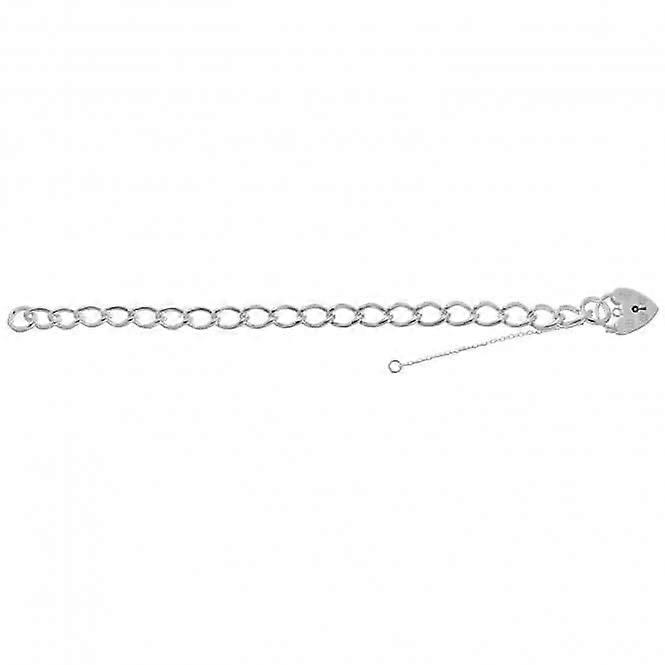 Acotis Silver Charm Bracelet With Heart Padlock G2093
