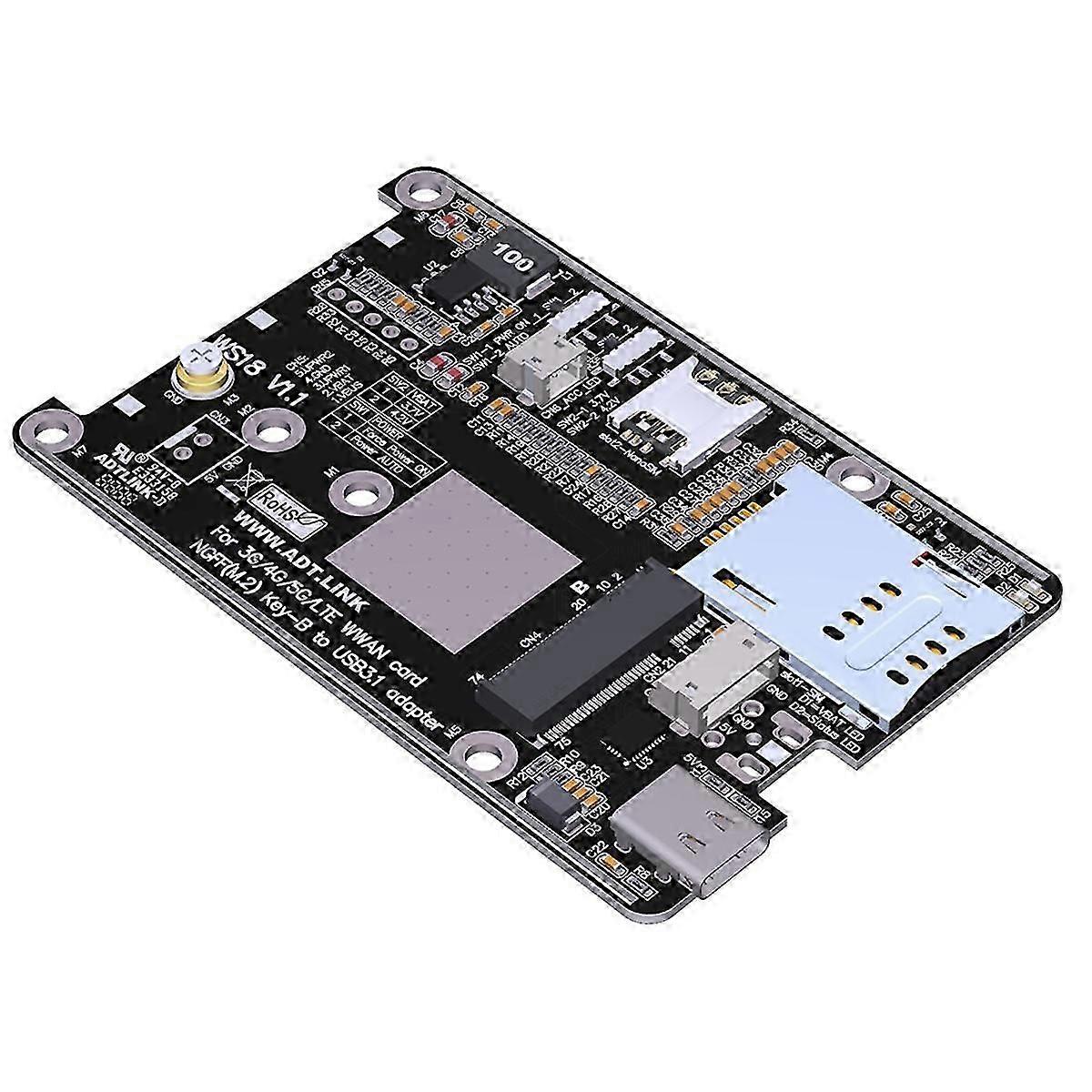 M.2 B-Key WWAN 5G IoT Card Slot to USB Tyep-C 4G LTE 5G Module Adapter Card Support 2230/3042/3052 JP